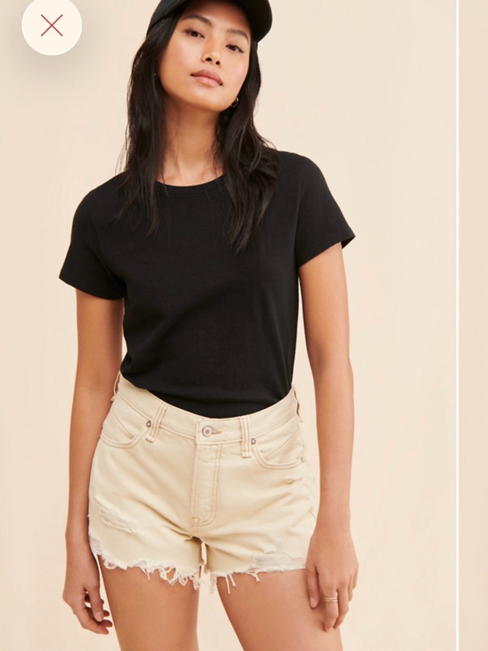 We The Free Now or Never Denim Shorts, Ivory, Size 28